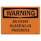 Signmission Safety Sign, OSHA WARNING, 3.5" Height, 5" Width, No Entry Blasting In Progress, Landscape OS-WS-D-35-L-12266 - alternate 1